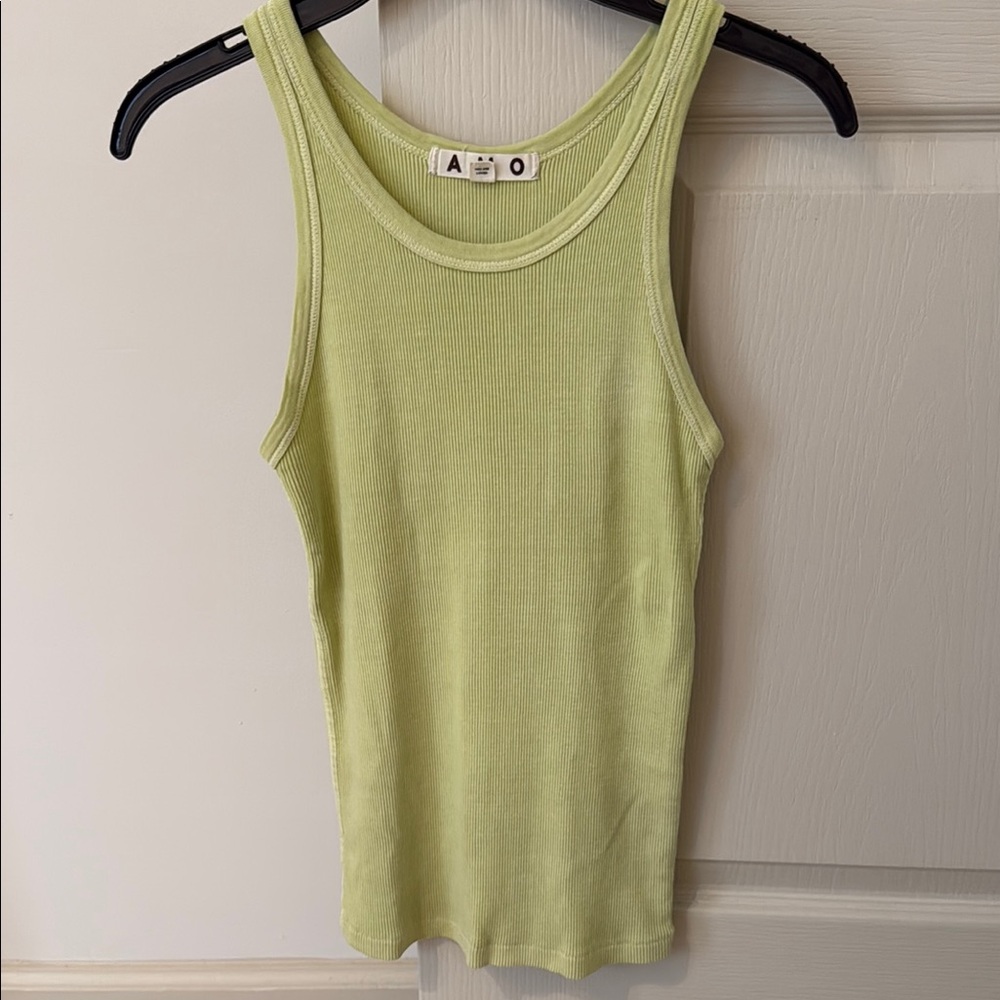 AMO Light Green Ribbed Tank Top